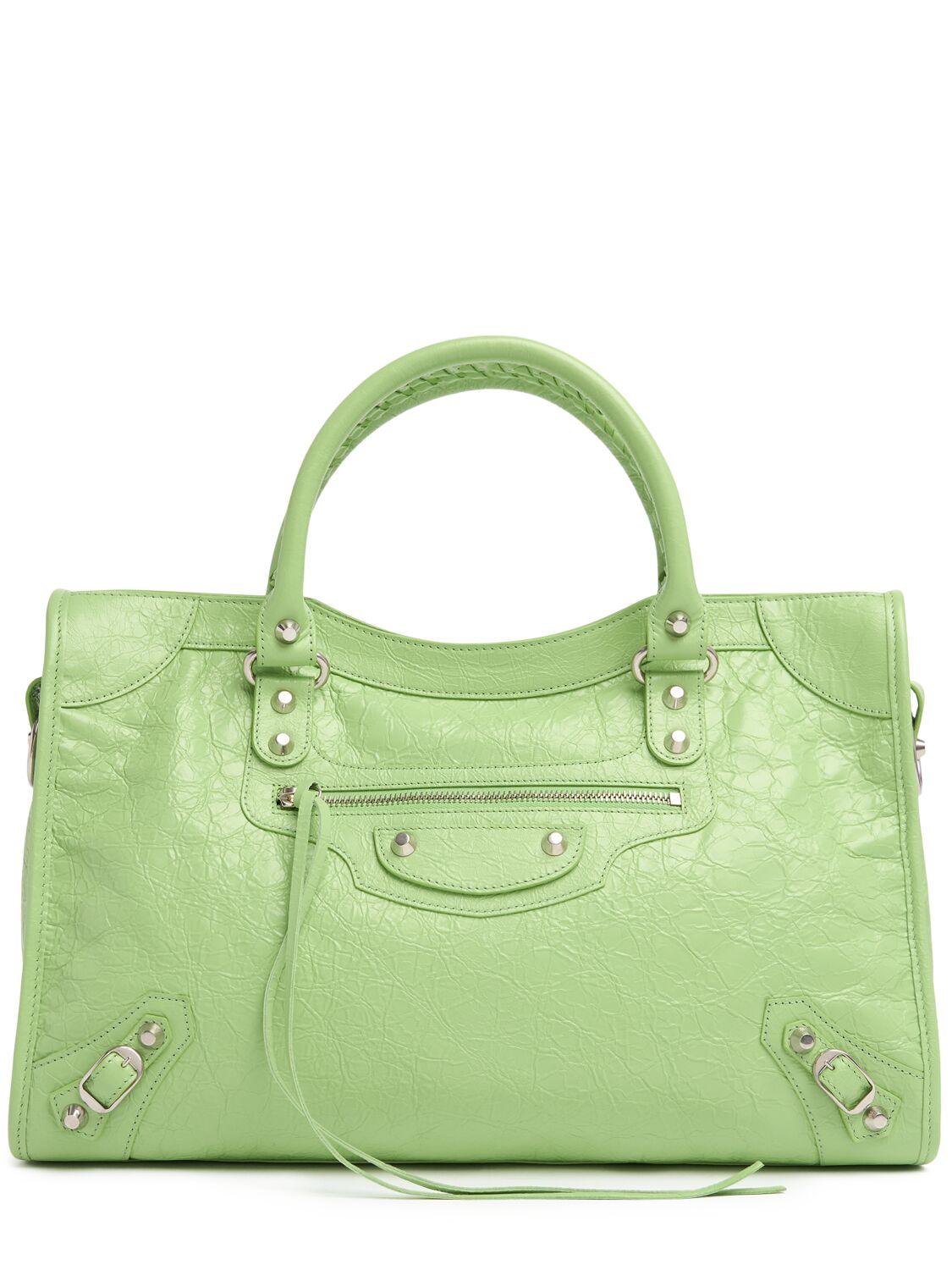 Balenciaga Medium Le City Arena Leather Bag Unique in Green