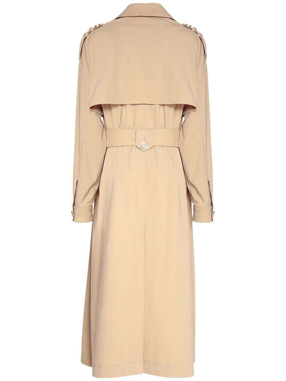 Balmain Buttoned Trench Coat W/ Cargo Pockets in Beige (Natural) - Lyst