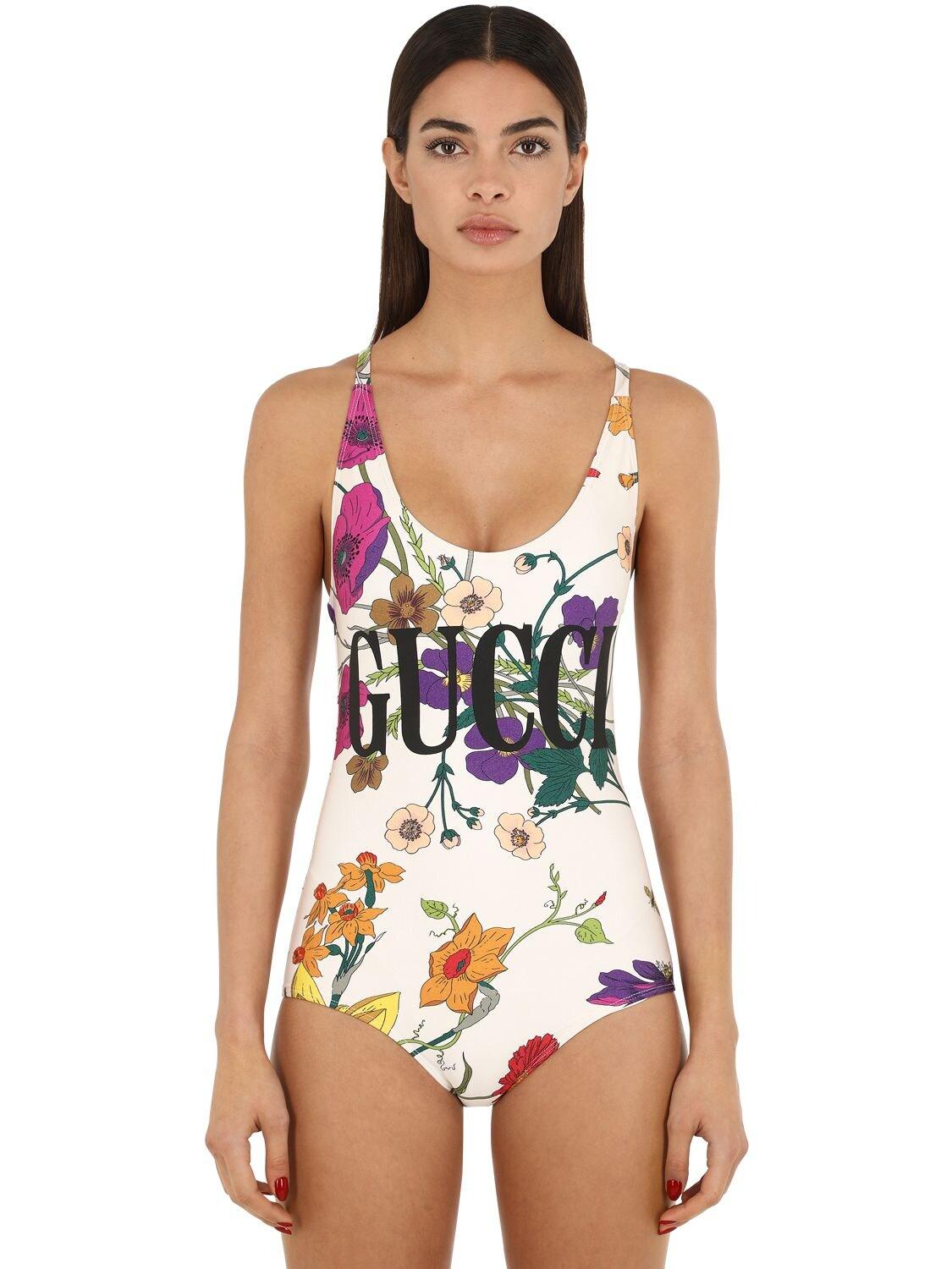 gucci floral swimsuit