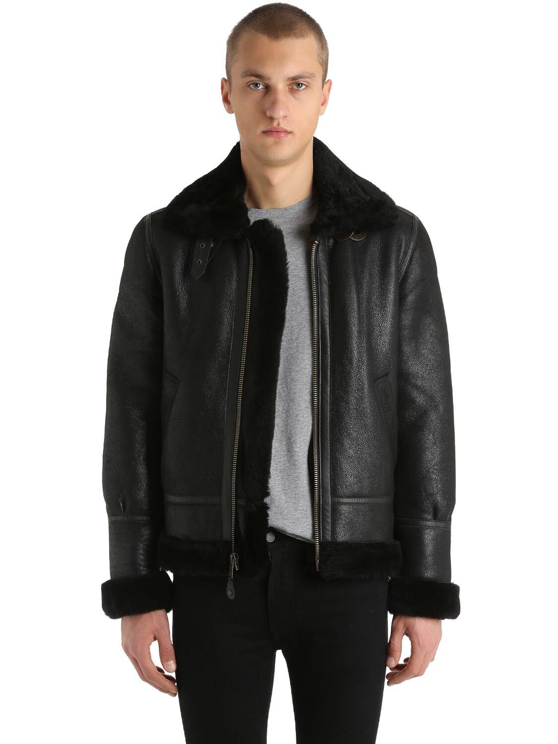 Schott Nyc Lc 1259 Shearling Aviator Jacket in Black for Men - Lyst