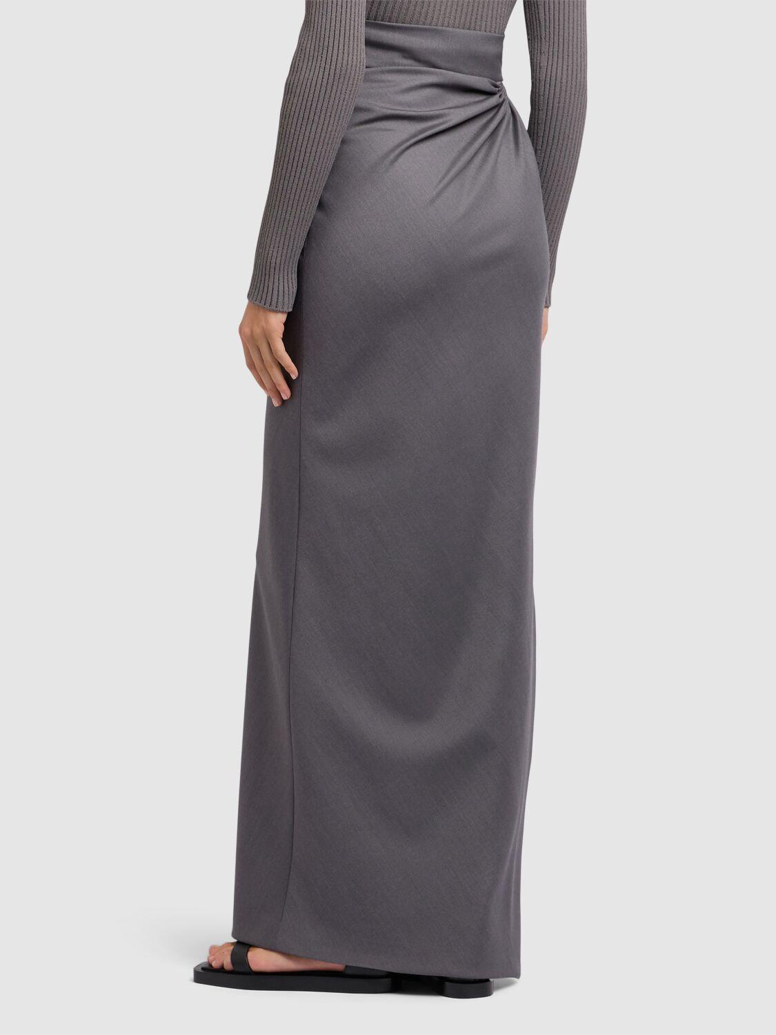 Max Mara◆NAVONA◆ウエストラップロングスカート max-mara-Grey-Navona-Wrap-