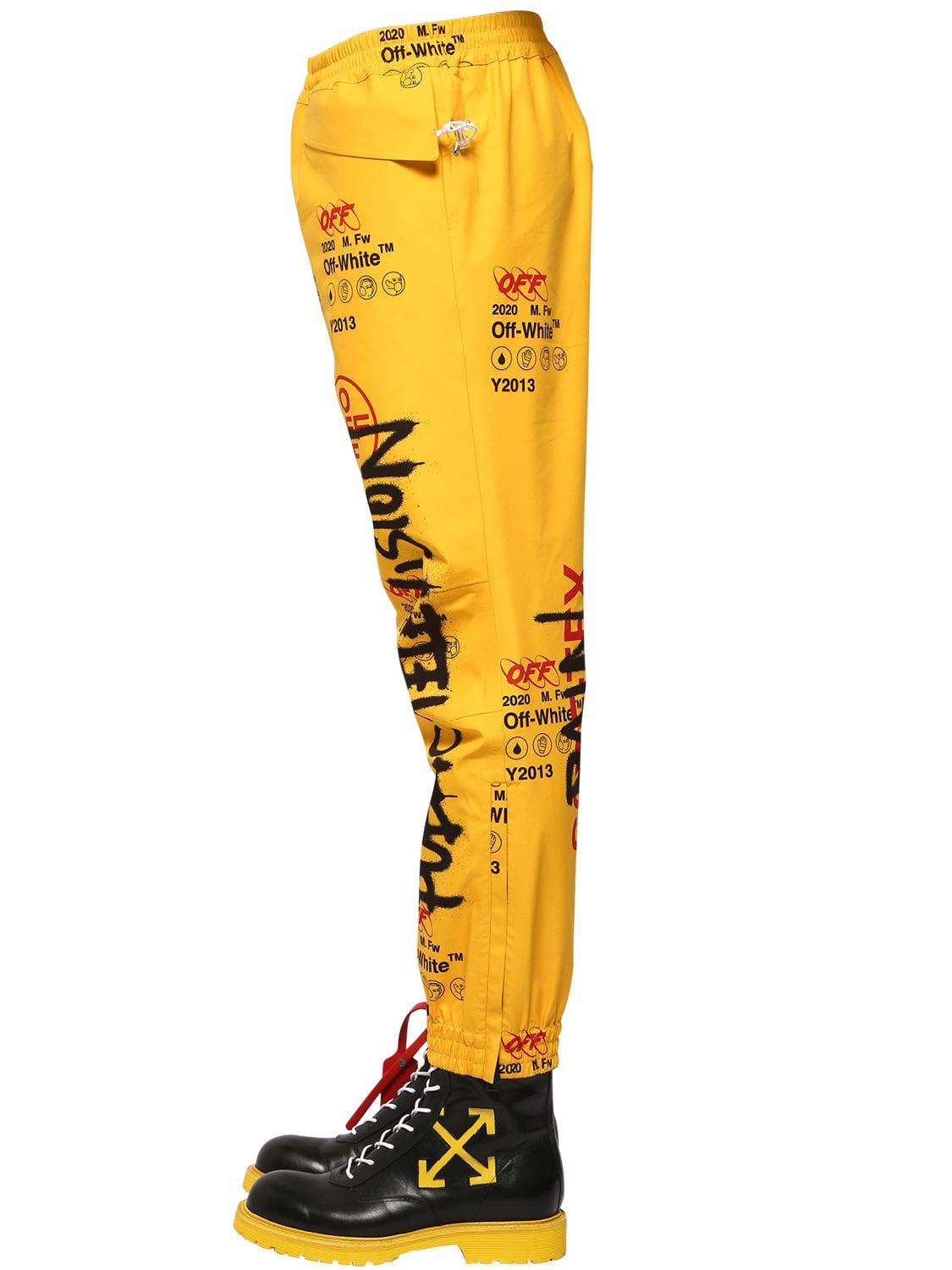 Off-White c/o Virgil Abloh Yellow Goretex Lounge Pants for Men