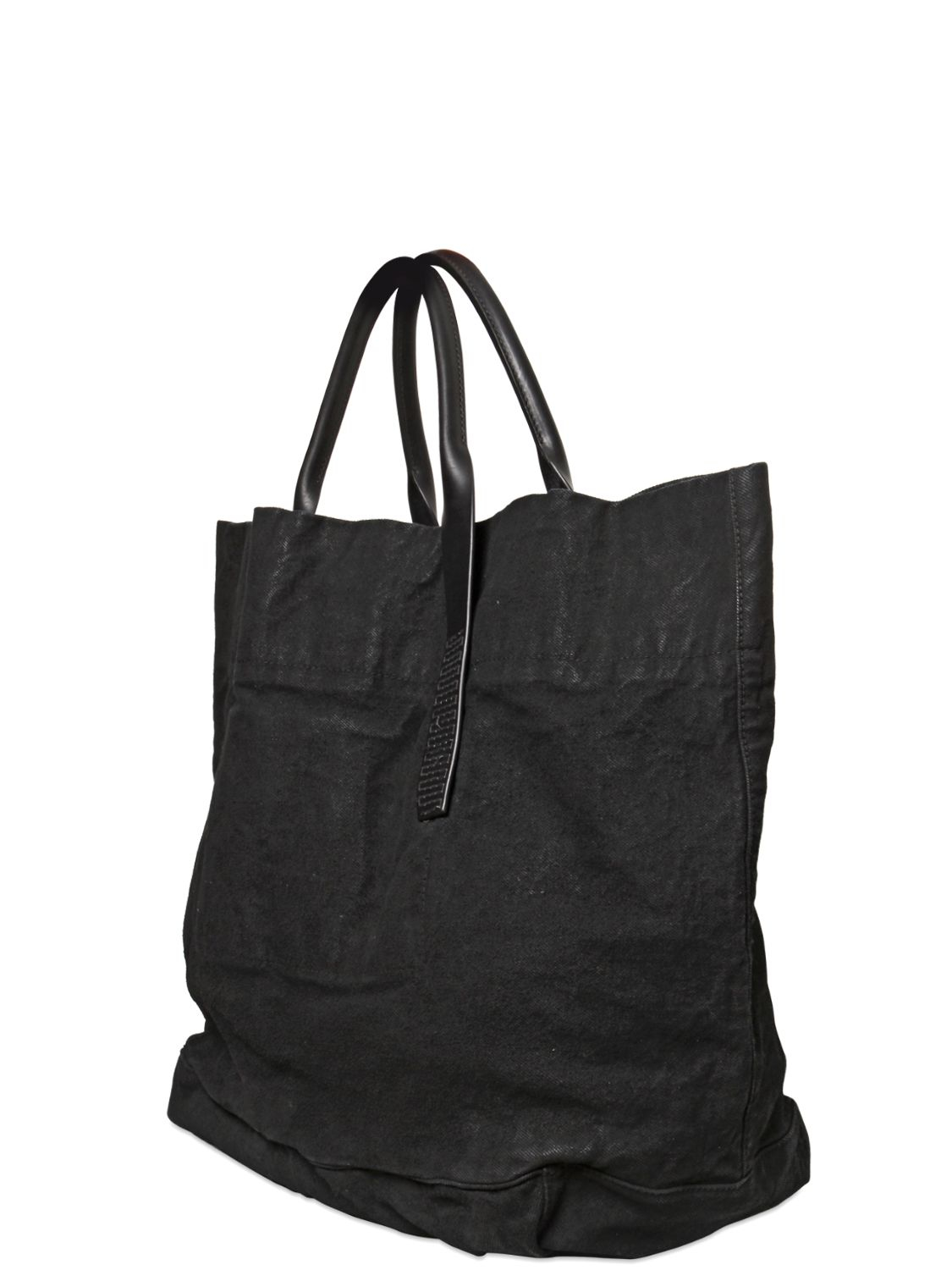 Rick Owens Spray Waxed Cotton Denim Maxi Tote Bag in Black for Men - Lyst