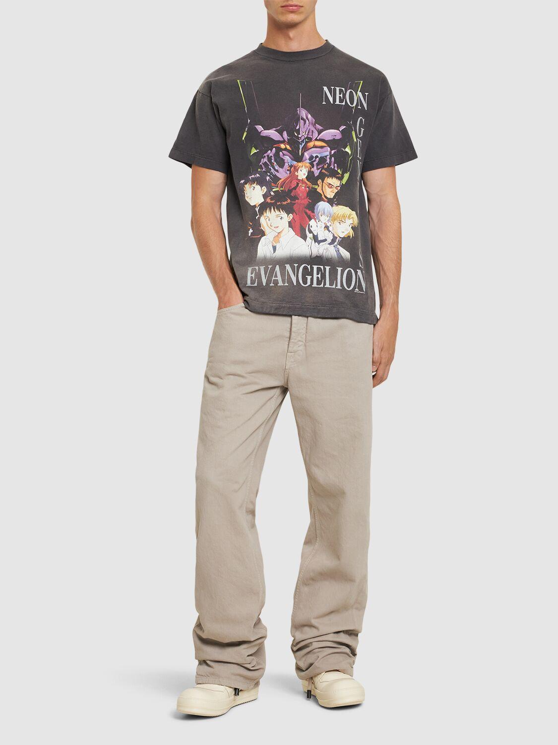 Saint Michael Evangelion X Saint Mx6 T-shirt in Gray for Men Saint Michael Evangelion X Saint Mx6 T-shirt in Gray for Men