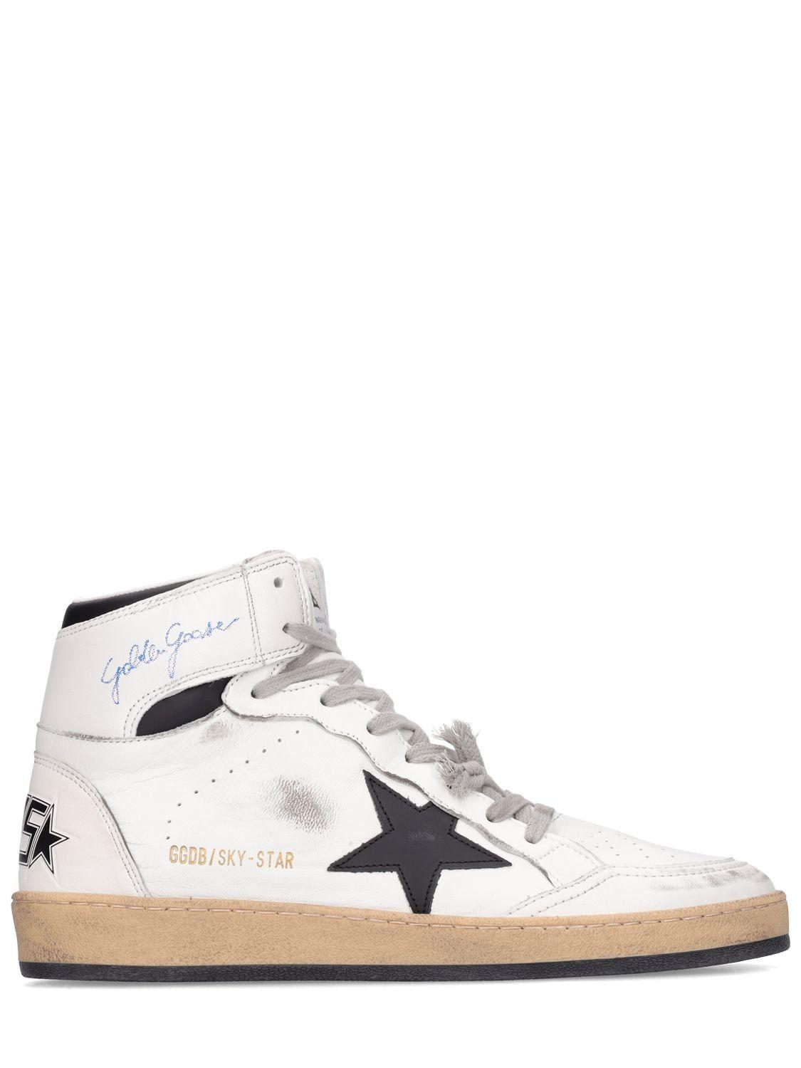 Golden Goose 20mm Sky Star Nappa Leather Sneakers in White | Lyst