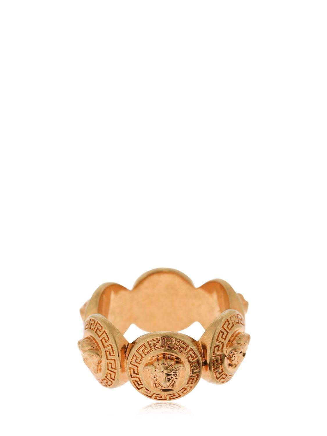 Versace Medusa-debossed Gold-tone Ring in Metallic | Lyst