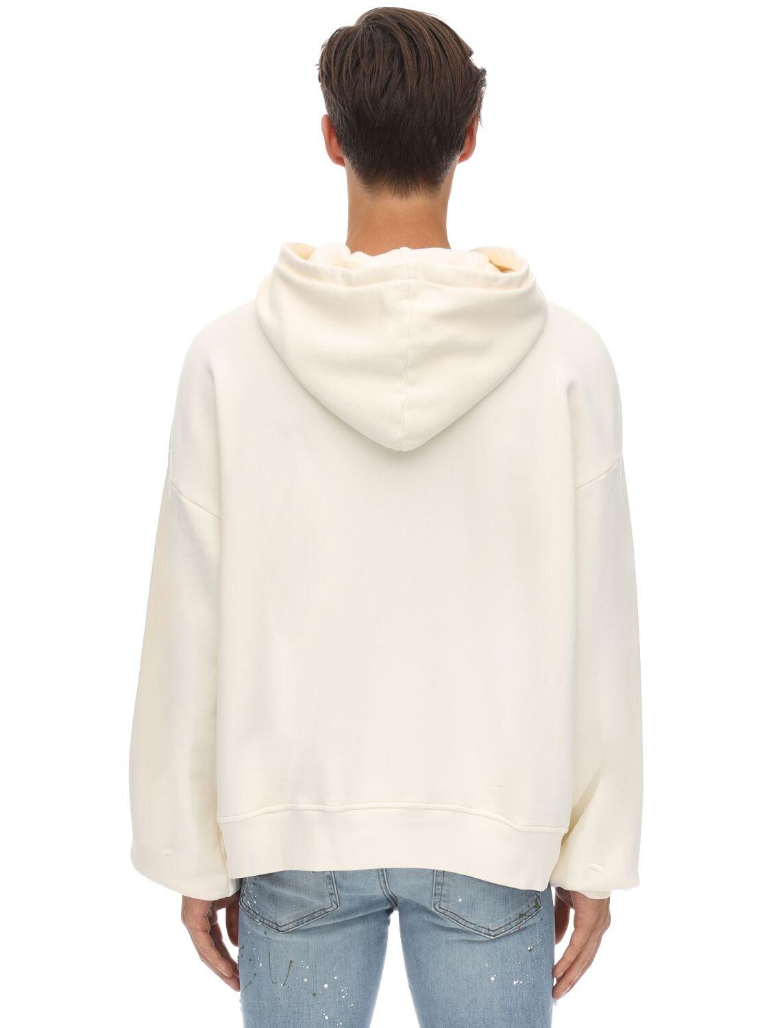 Amiri Printed Cotton Jersey Sweatshirt Hoodie in White for Men - Lyst