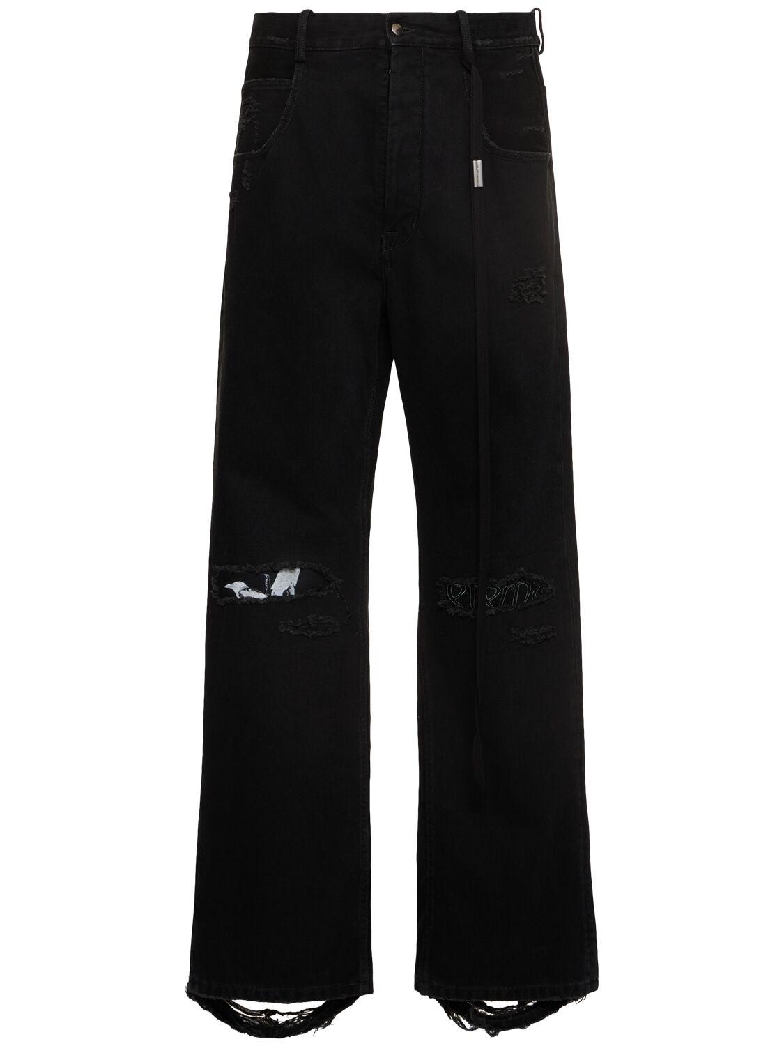 ANN DEMEULEMEESTER ブラック ストレートデニム Ann Demeulemeester ストレートジーンズ - 黒 | B0011430FA038099
