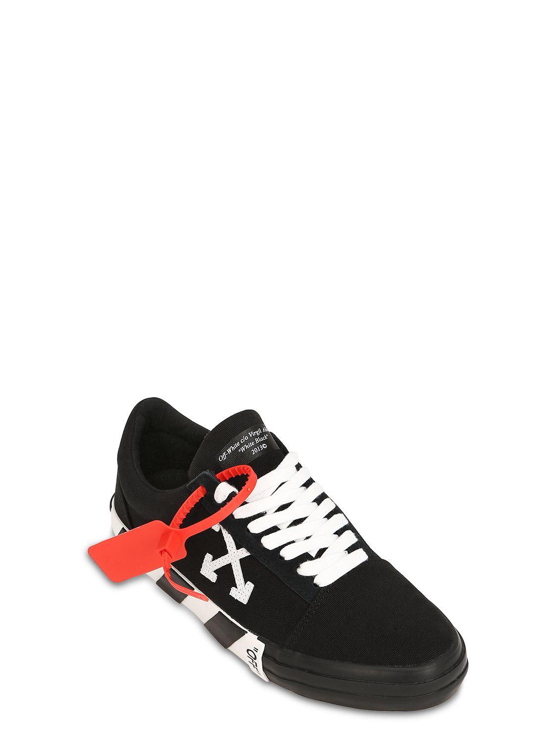 off white black canvas sneakers