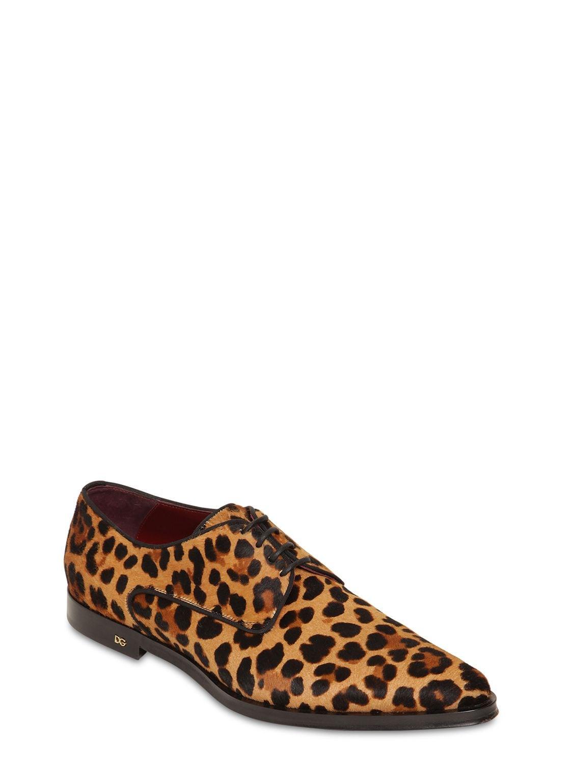 Dolce & Gabbana Leather Leopard-print Pony Hair Derby Shoes in Brown for  Men - Save 54% - Lyst