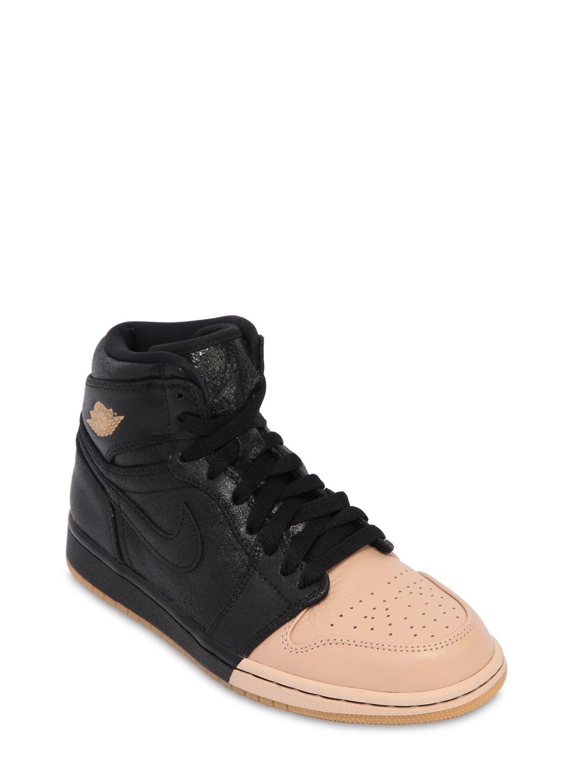Nike Leather Air Jordan 1 Retro Premium Sneakers in Black - Lyst