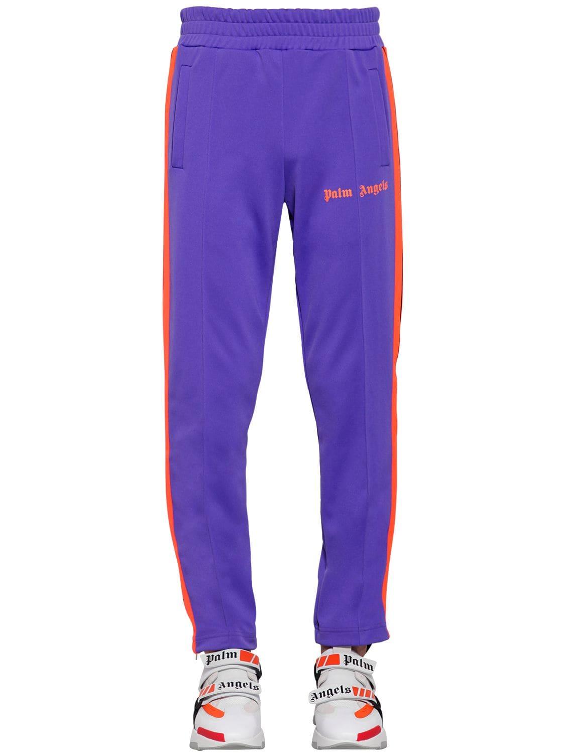 Palm Angels Printed Tech Jersey Track Pants in Purple for Men | Lyst