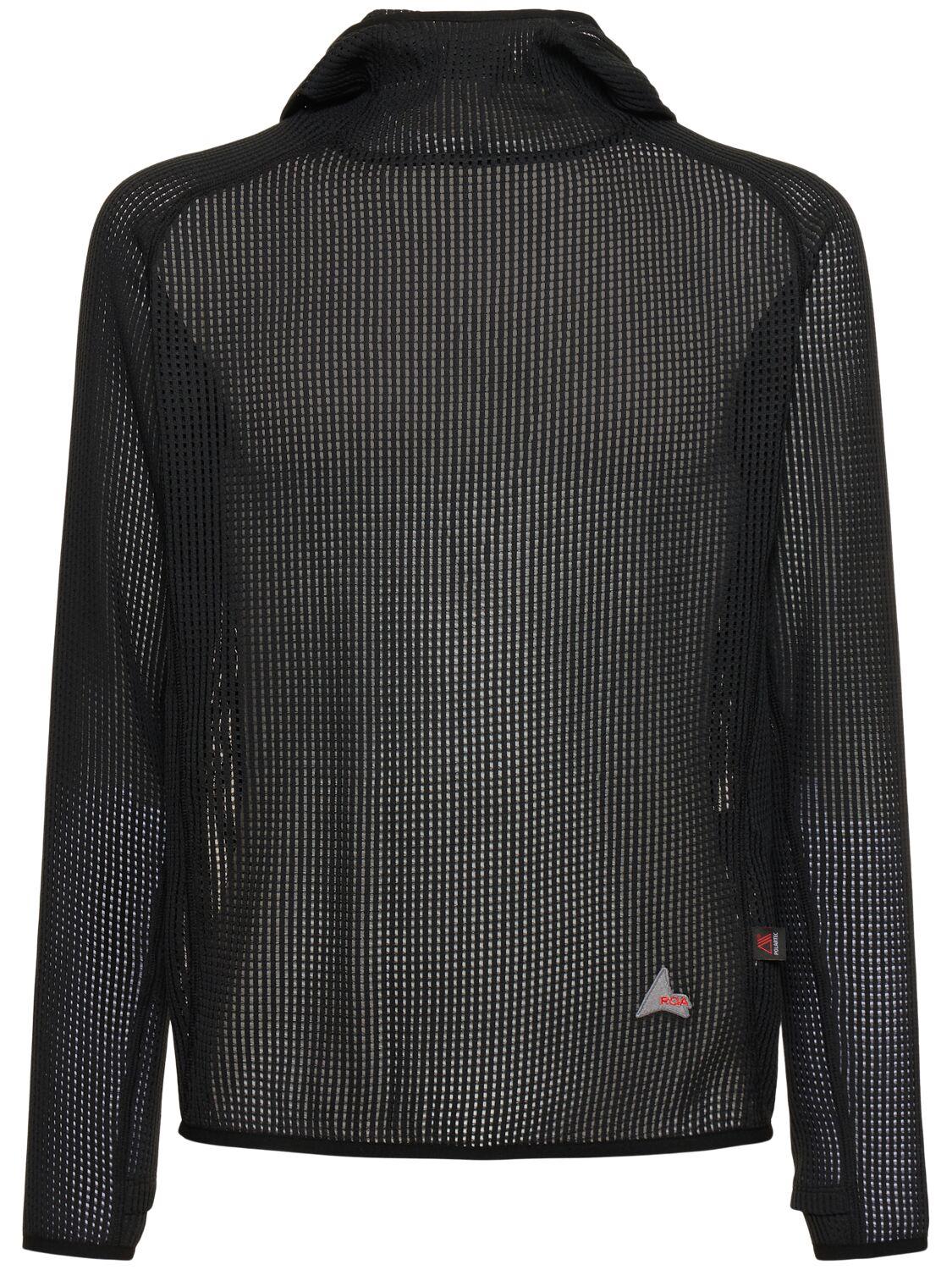 Black mesh hoodie hotsell