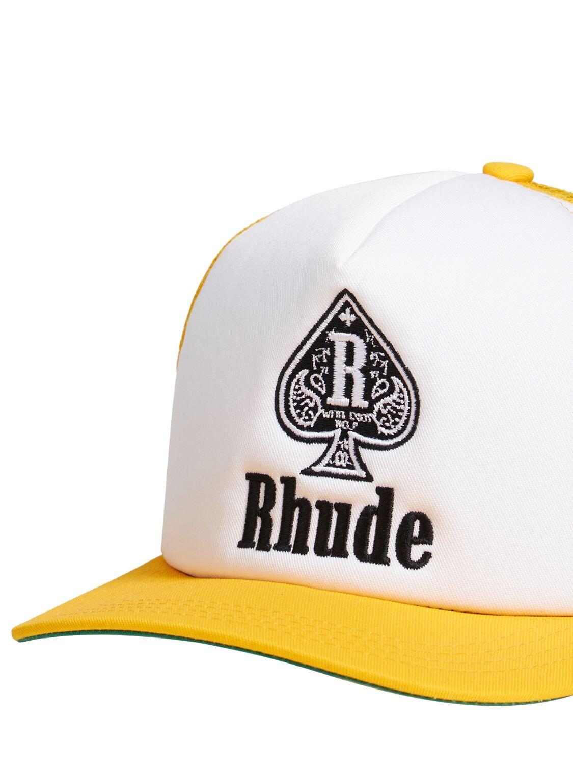 Rhude Spade Logo Trucker Cap in Yellow for Men | Lyst