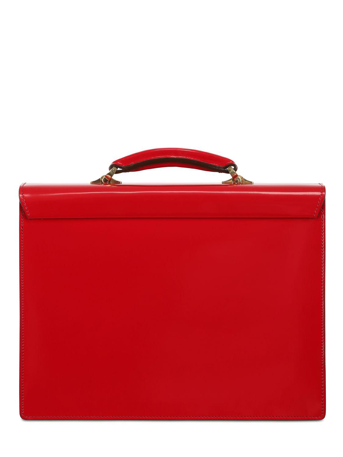 Ohba Cordovan Leather Briefcase in Red for Men - Lyst