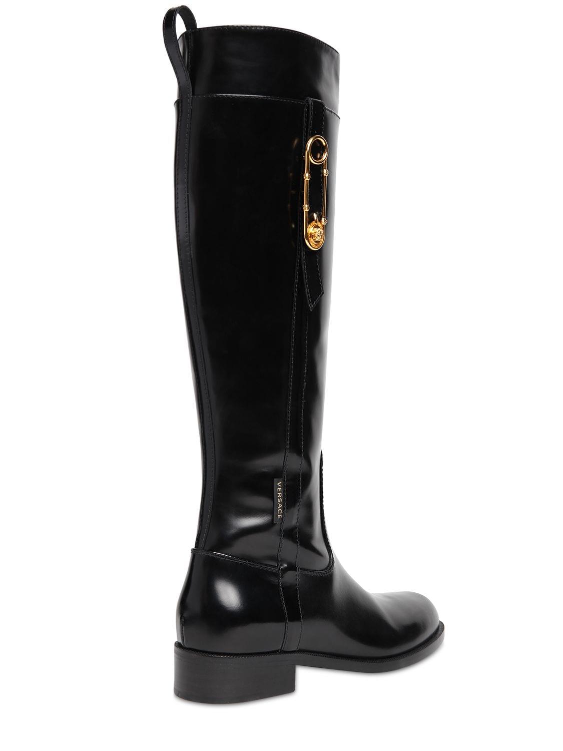 versace leather boots