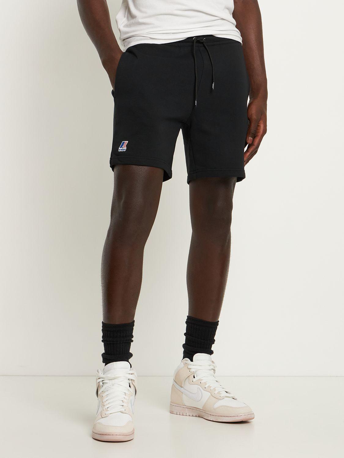 K-Way Le Vrai Dorian Cotton Blend Shorts in Black for Men | Lyst