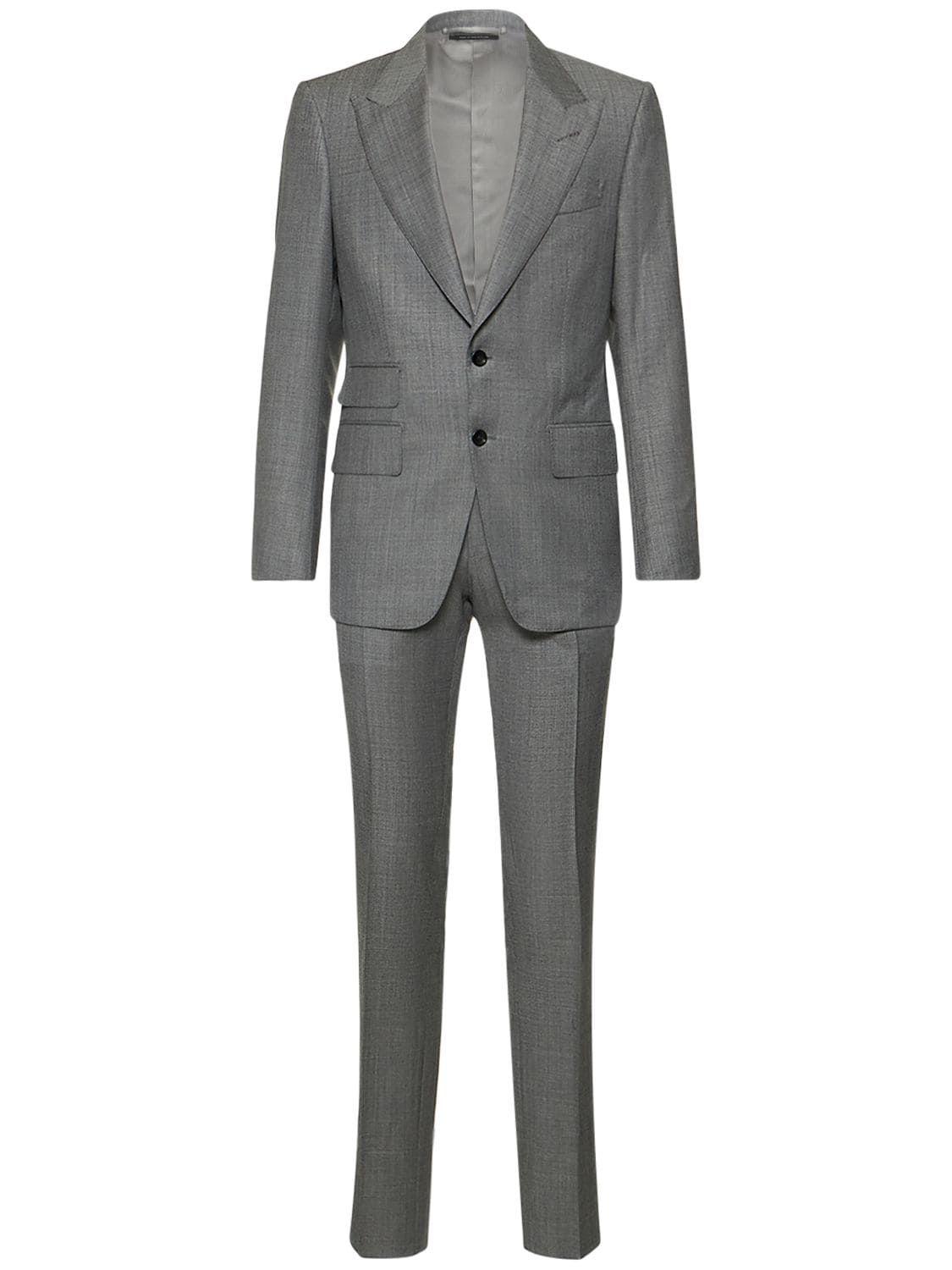 Tom Ford Shelton Super 110's Sharkskin Suit in Gray for Men | Lyst