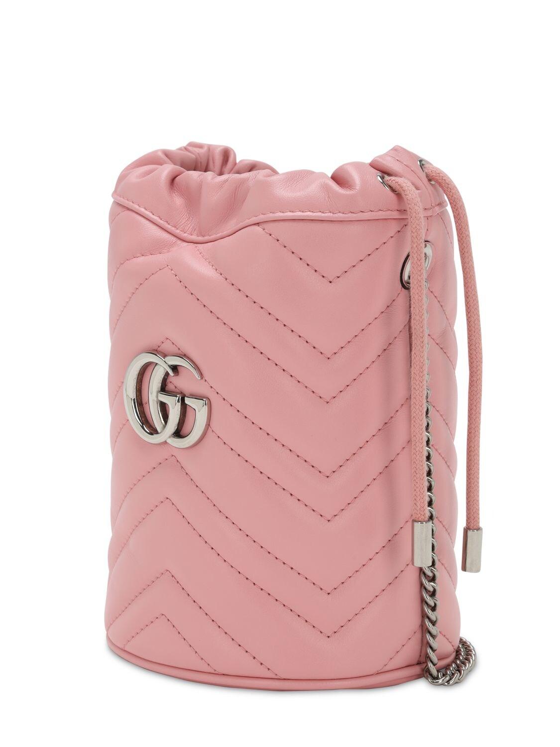 Gucci borsa a secchiello gg marmont mini - nero farfetch pelle neri -  Stileo.it