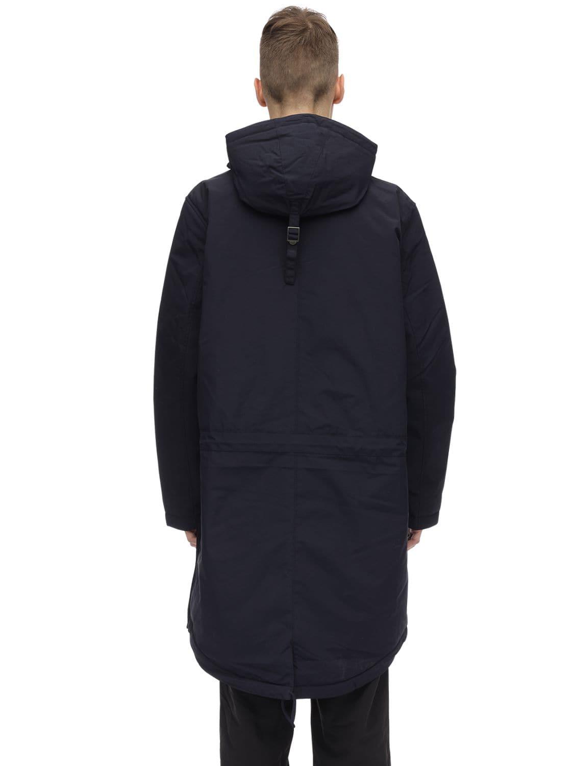 Long Rainforest Laminated Nylon Jacket 