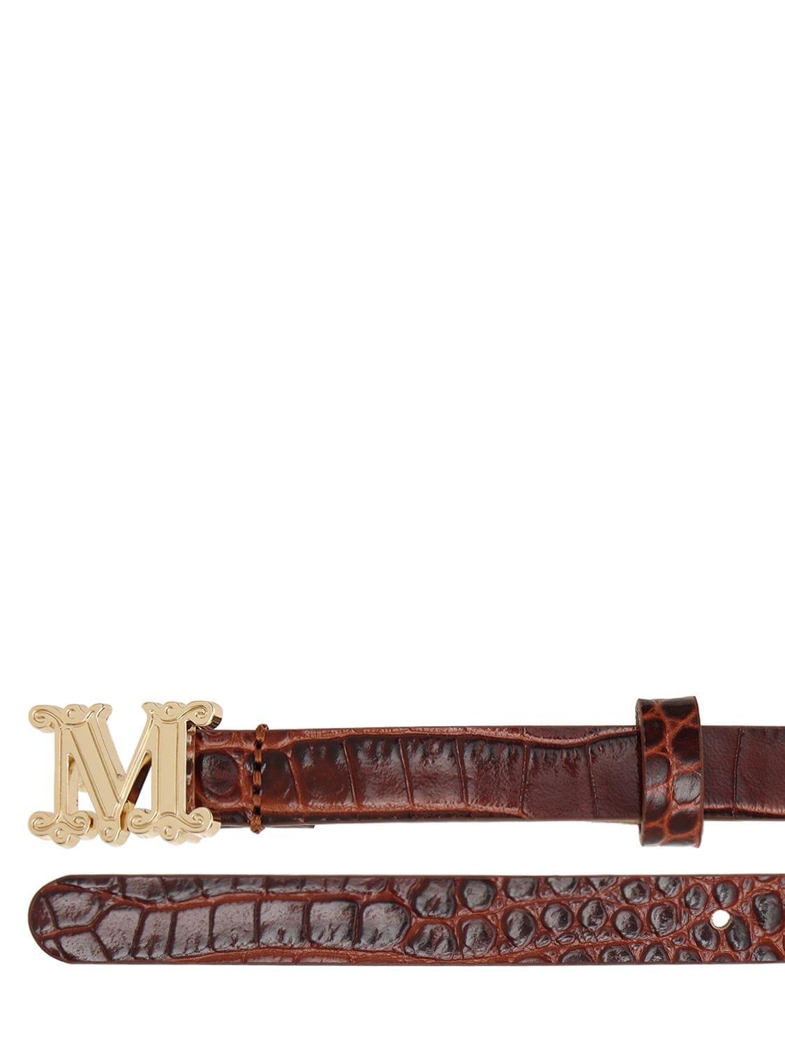 Max Mara Mcocco Croc Embossed Leather 