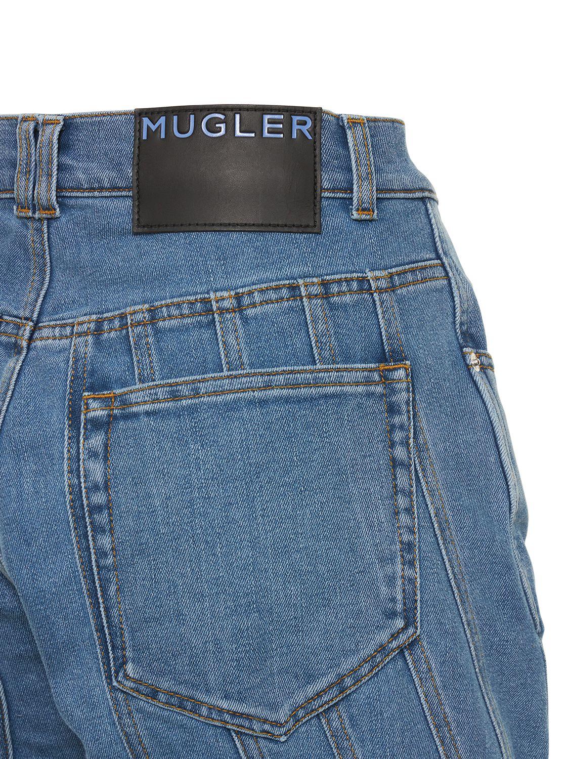 Mugler Denim Low Waist Baggy Spiral Jeans in Blue | Lyst