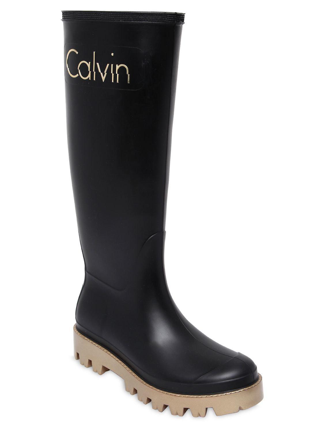 calvin klein rubber boots