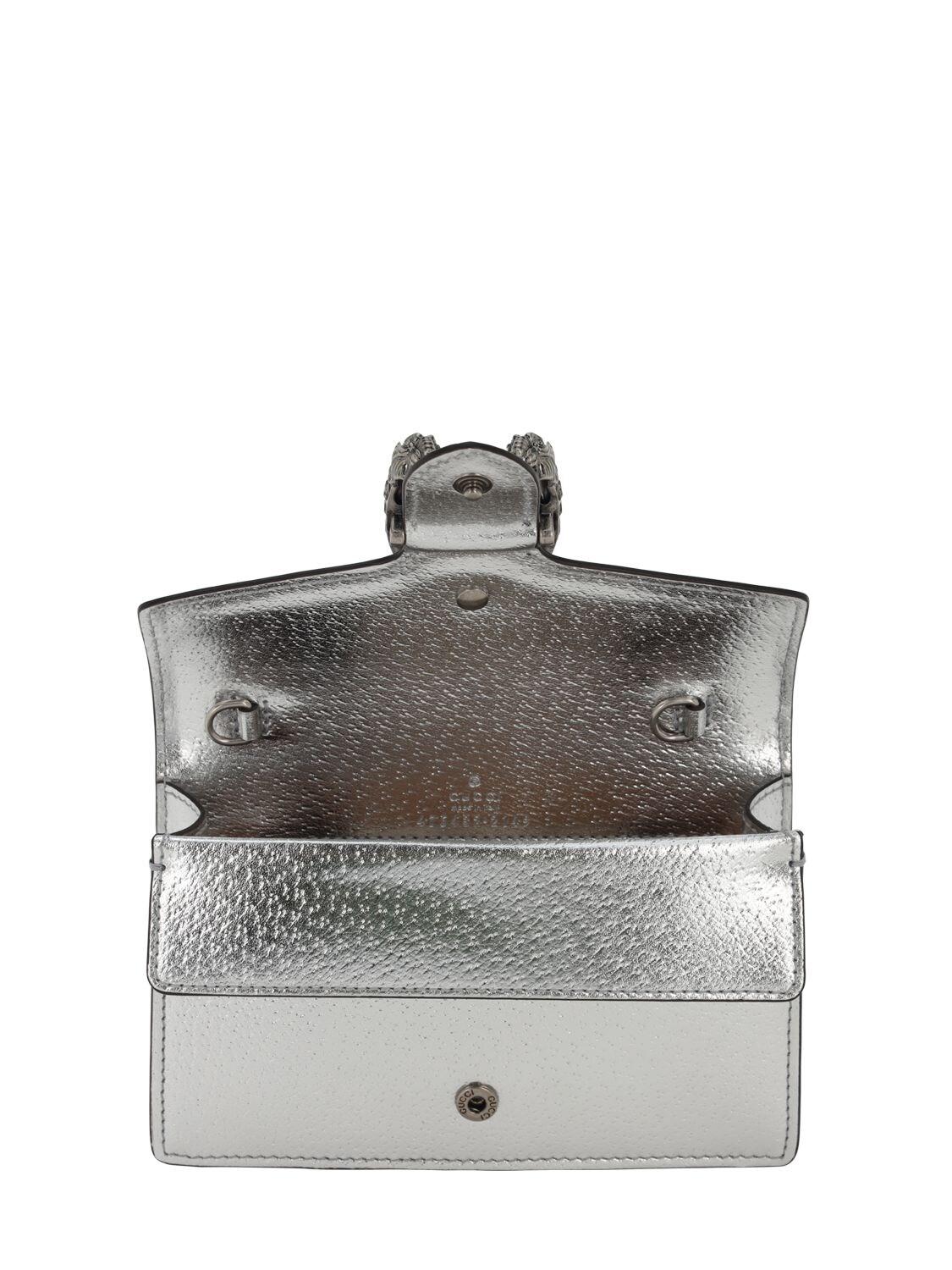 Gucci Dionysus Super Mini Bag in Silver Leather — UFO No More