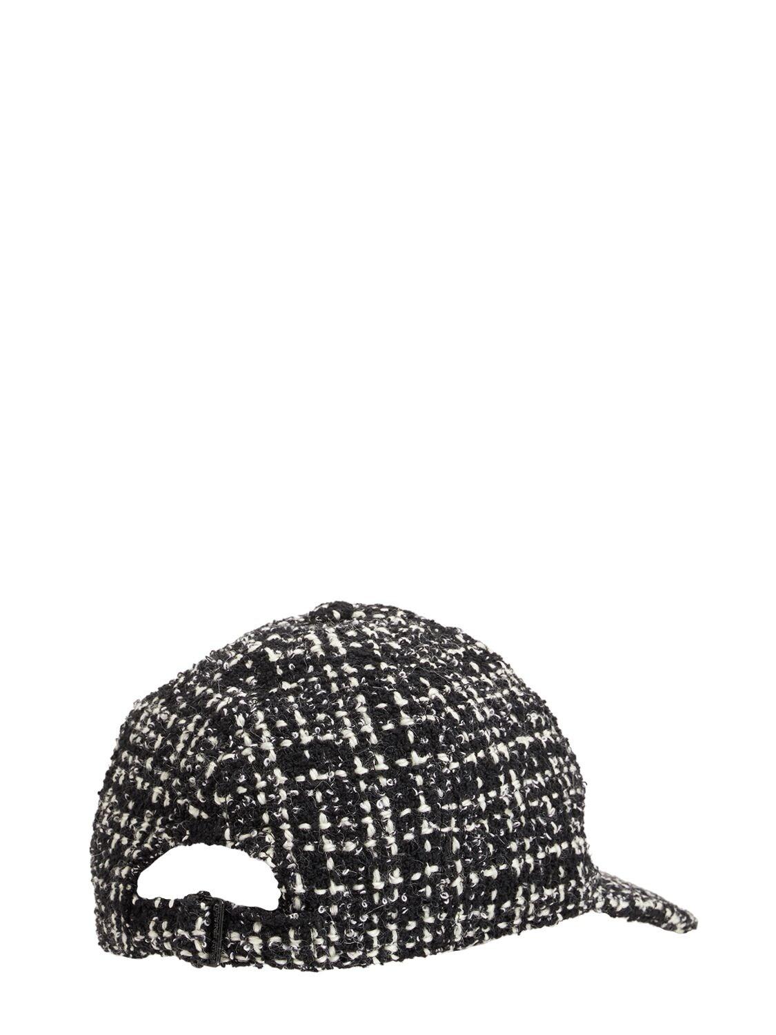 Saint Laurent Casquette Tweed Hat in Black/Ivory (Black) | Lyst