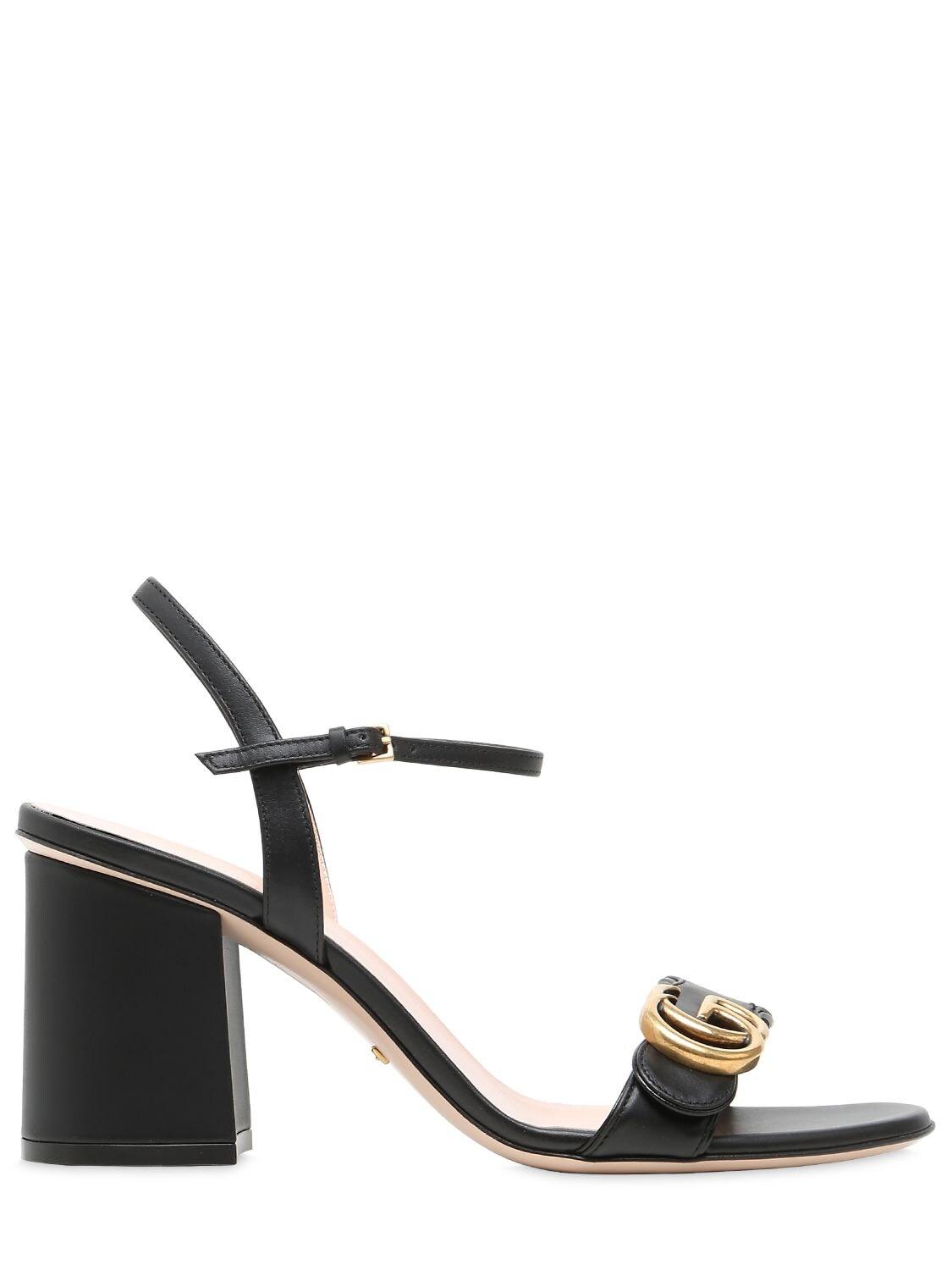 Gucci GG Marmont Block-heel Leather Sandals in Nero (Black) - Save 33% -  Lyst