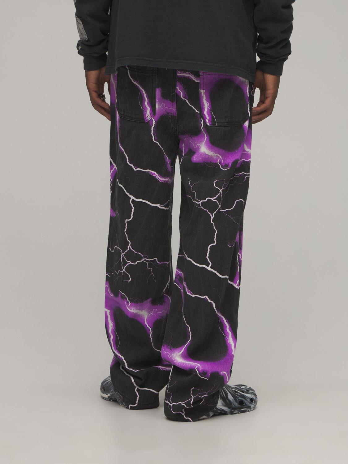 Jaded London Lightning Printed Skater Jeans in Black for Men | Lyst