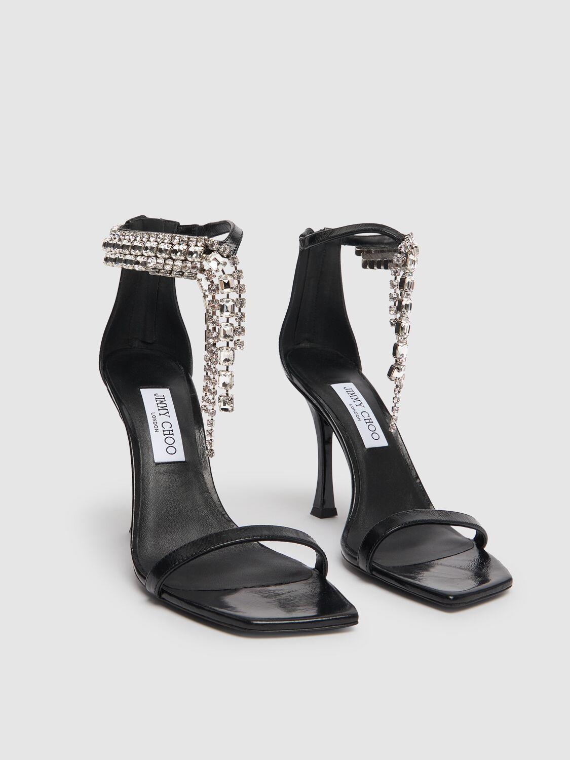 Jimmy Choo レディース ホワイト Verity レザーサンダル 100mm ヒール