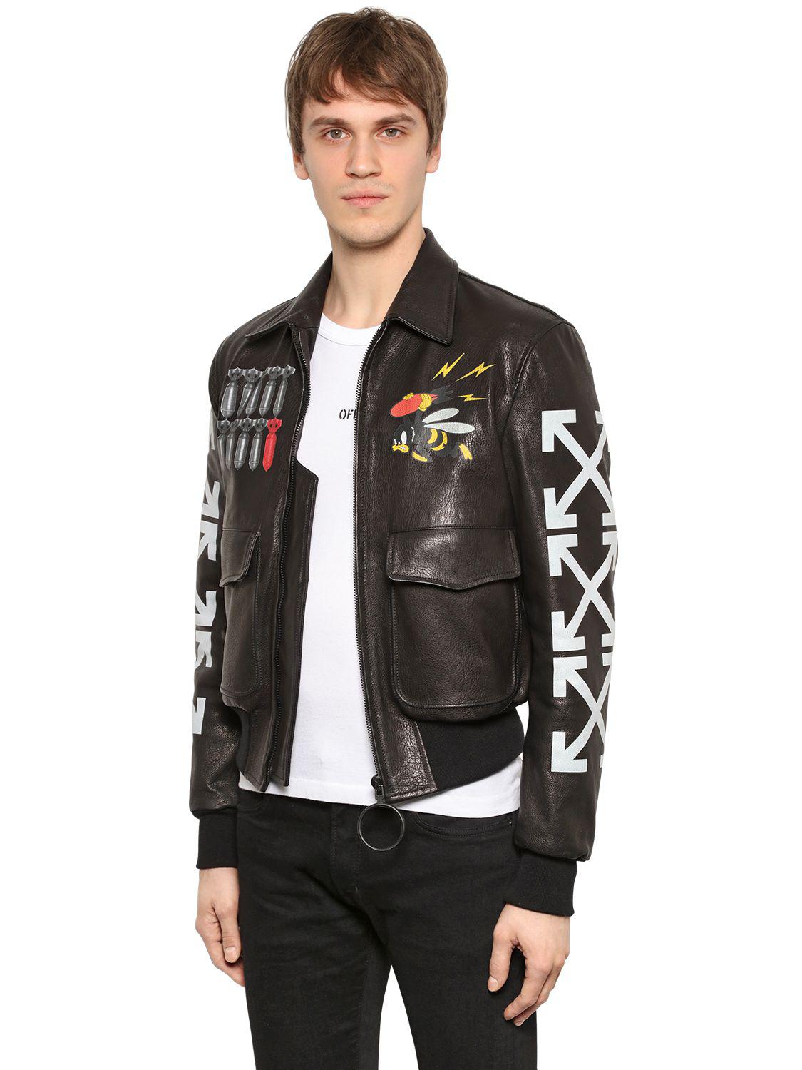 off white bomber jacket mens