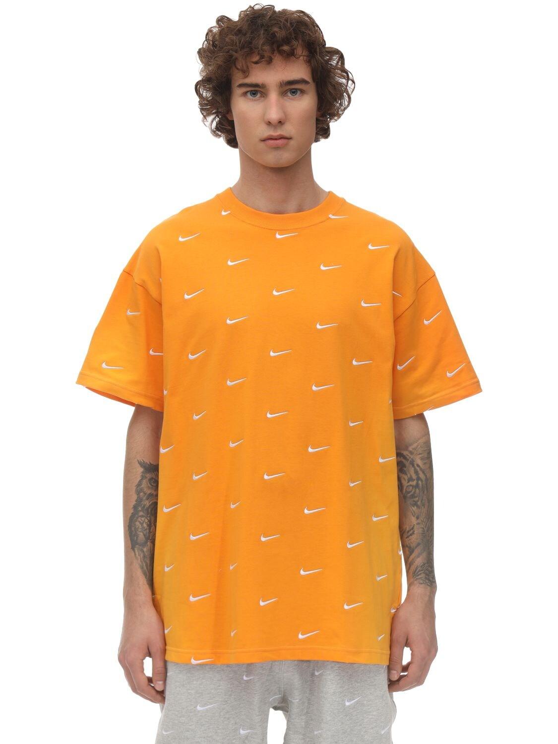 Nike Nrg Swoosh Logo T-shirt in Orange for Men | Lyst