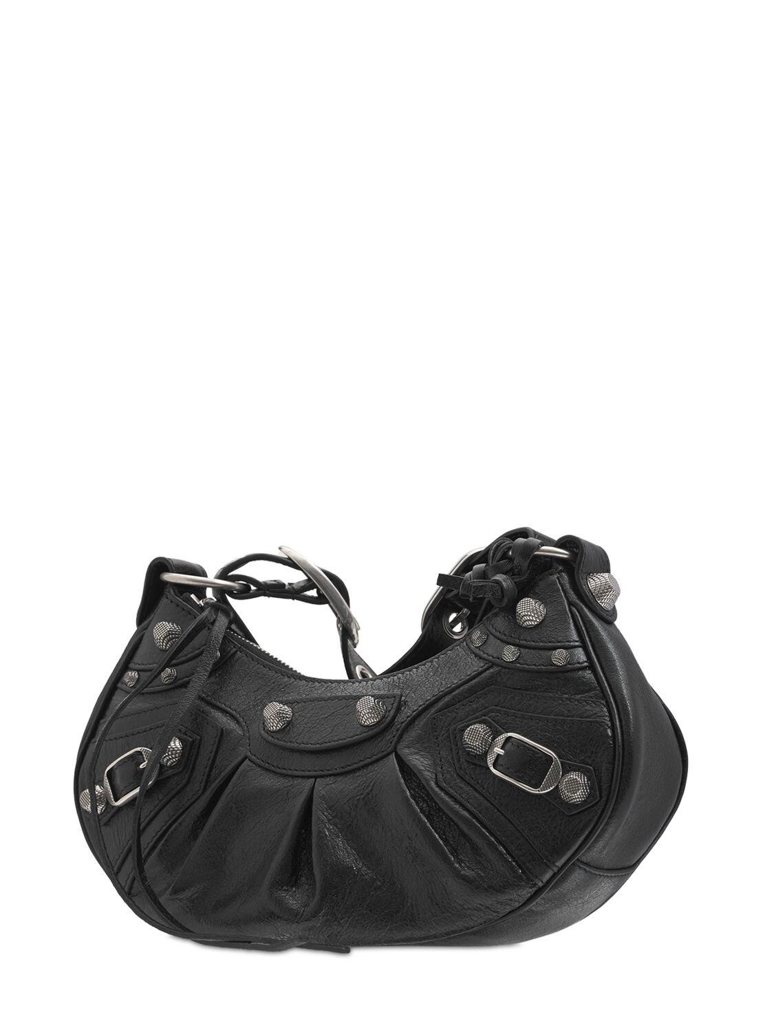 Balenciaga Xs Le Cagole Leather Shoulder Bag in Black | Lyst