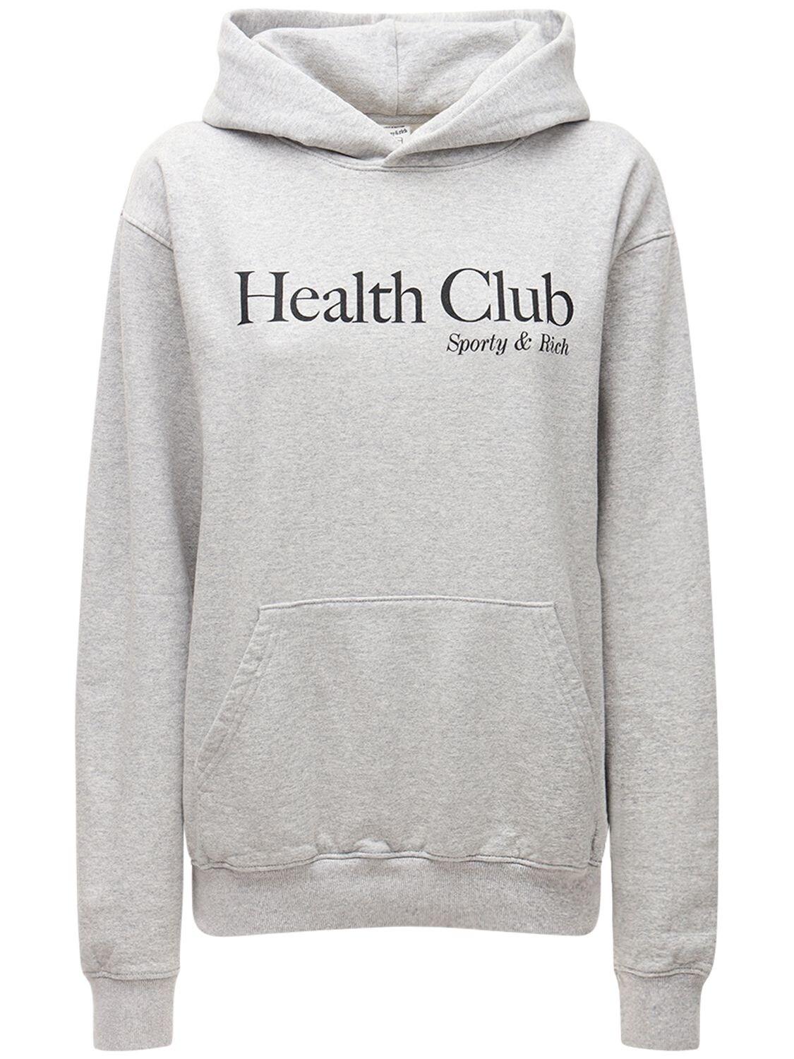 Sporty & Rich Health Club Sweatshirt Hoodie in Gray | Lyst