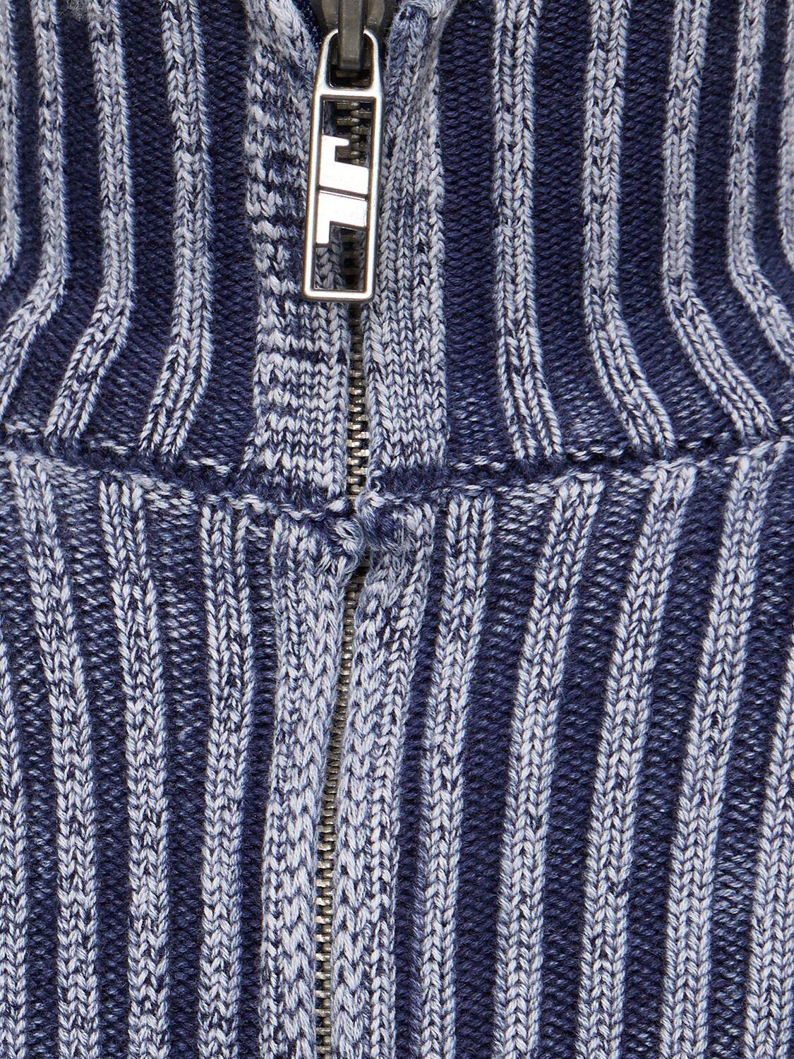 Jaded London Acid Rib Knit Zip-up Sweater in Blue for Men