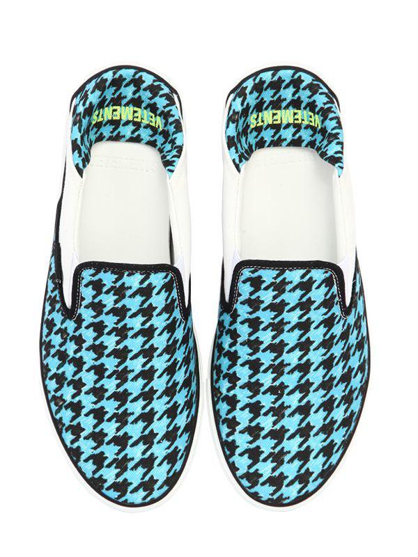 Vetements Canvas Houndstooth-print Slip-on Trainers in Azure (Blue) - Save  33% | Lyst