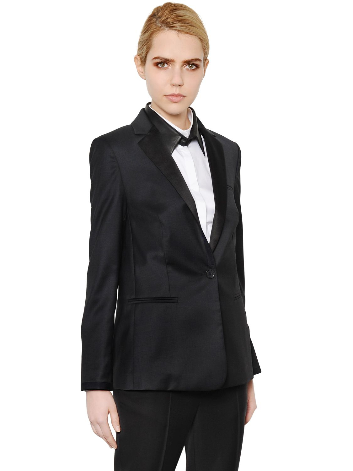Lyst - Karl Lagerfeld Wool Gabardine Tuxedo Jacket in Black for Men