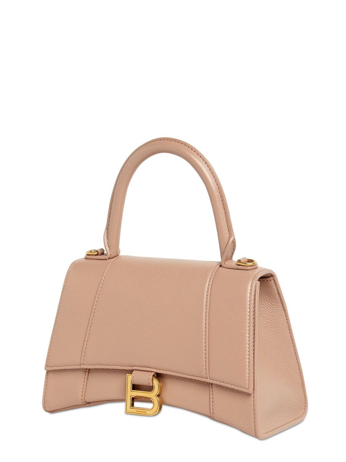Balenciaga Hourglass Croc-embossed Leather Top Handle Bag in Beige  (Natural) | Lyst