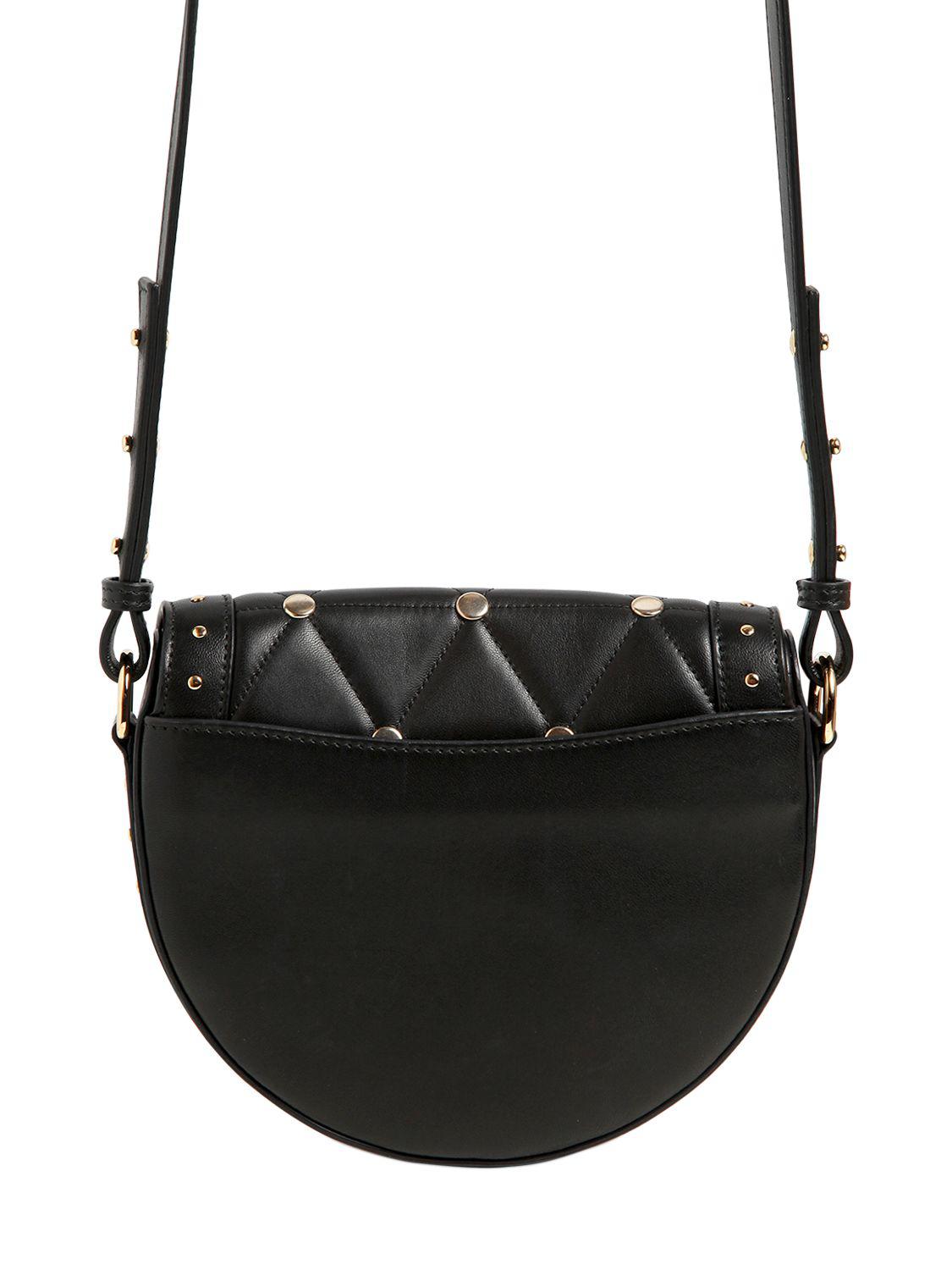Balmain Small Quilted Leather Bag W/ Studs in Black - Lyst