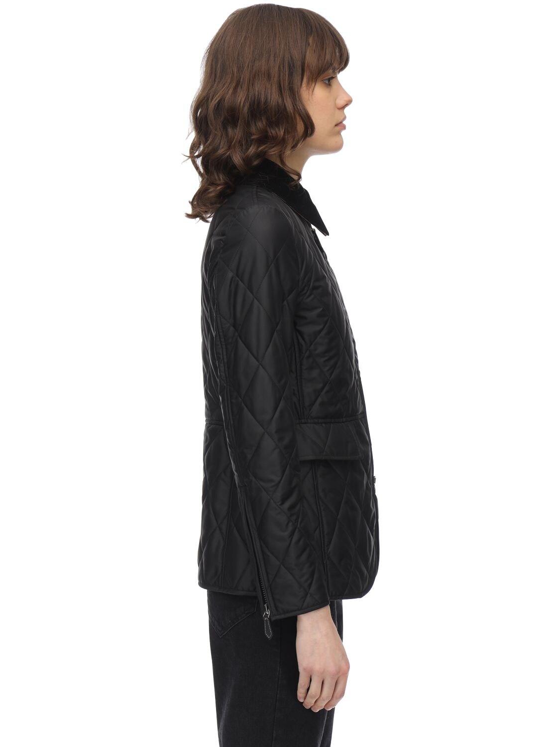 burberry quilted logo plaque jacket