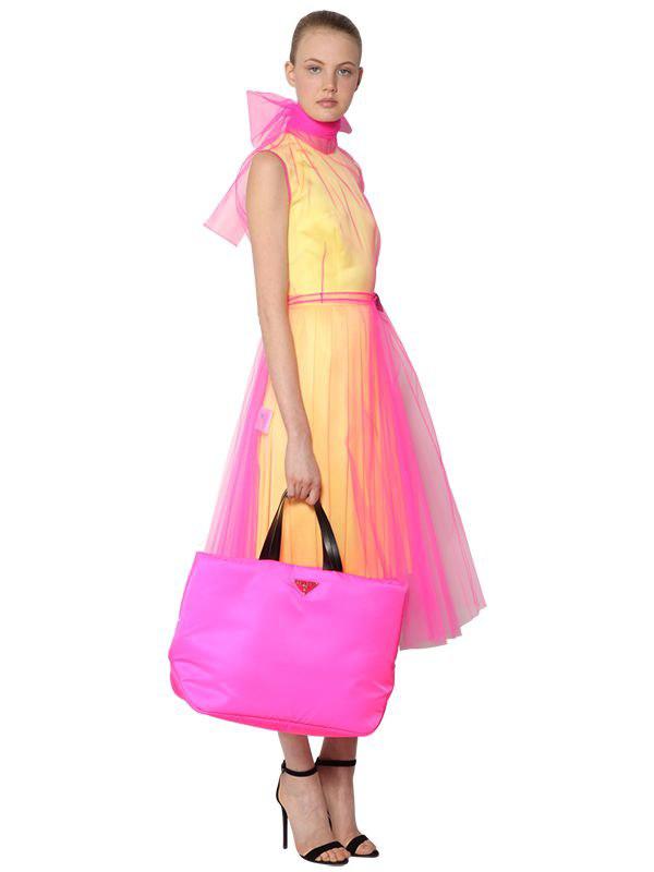 pink nylon tote