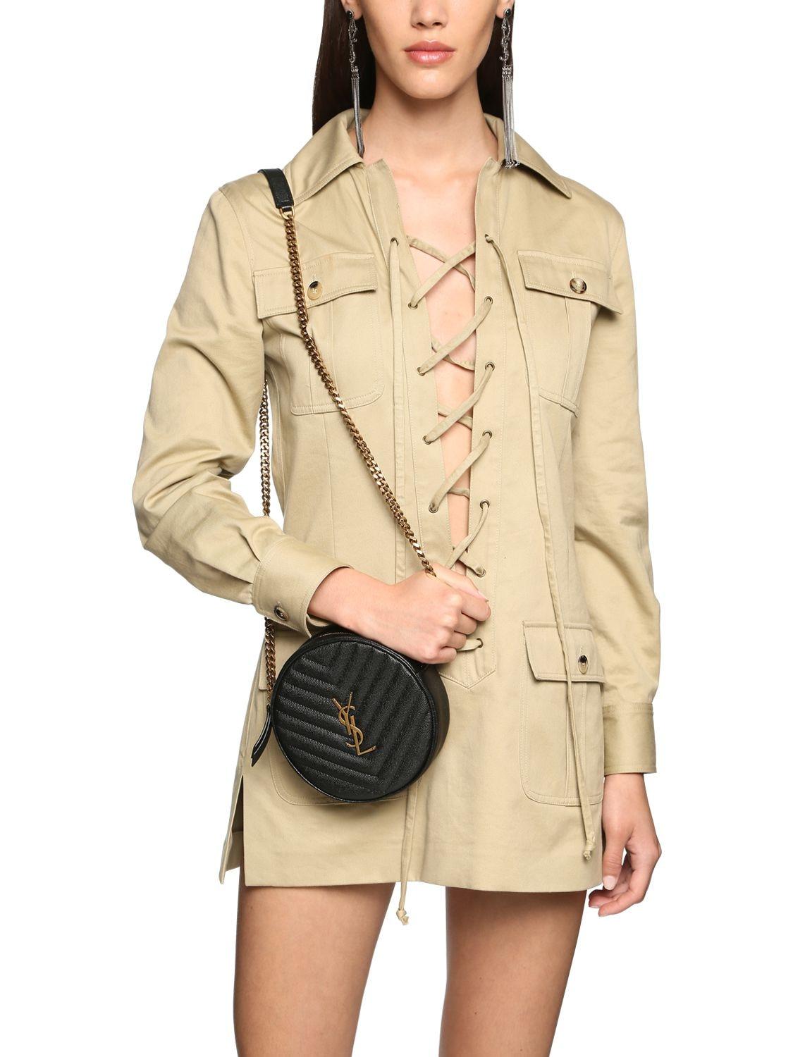 Jade ysl round quilted grain de poudre top crossbody bag