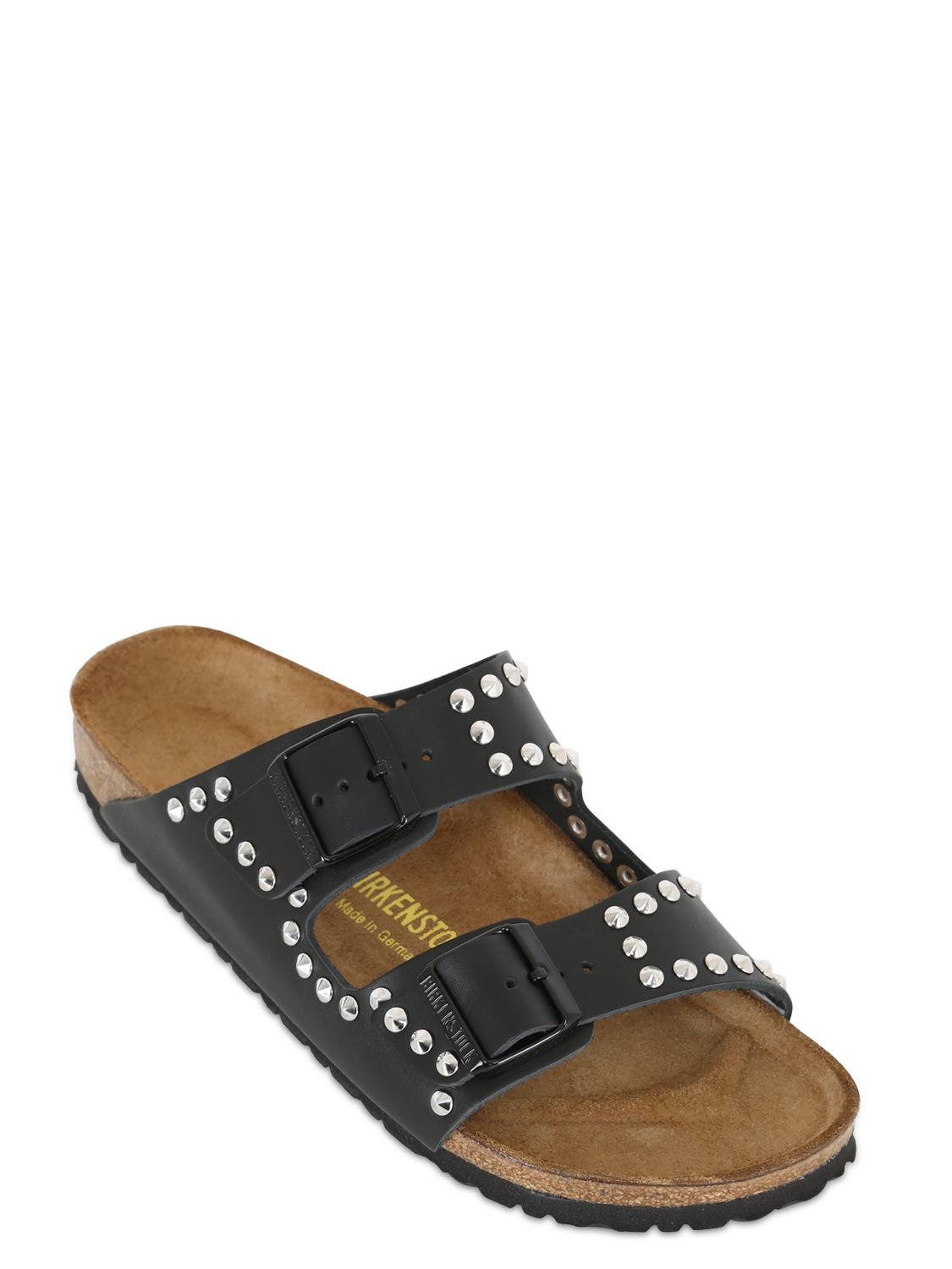 flat studded slide sandals