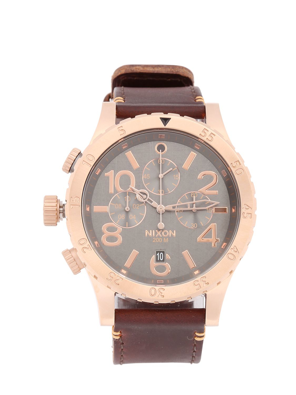 Nixon The 48-20 Chronograph Leather Watch in Brown for Men ...