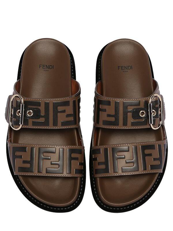 Fendi \\n Brown Leather Sandals - Lyst
