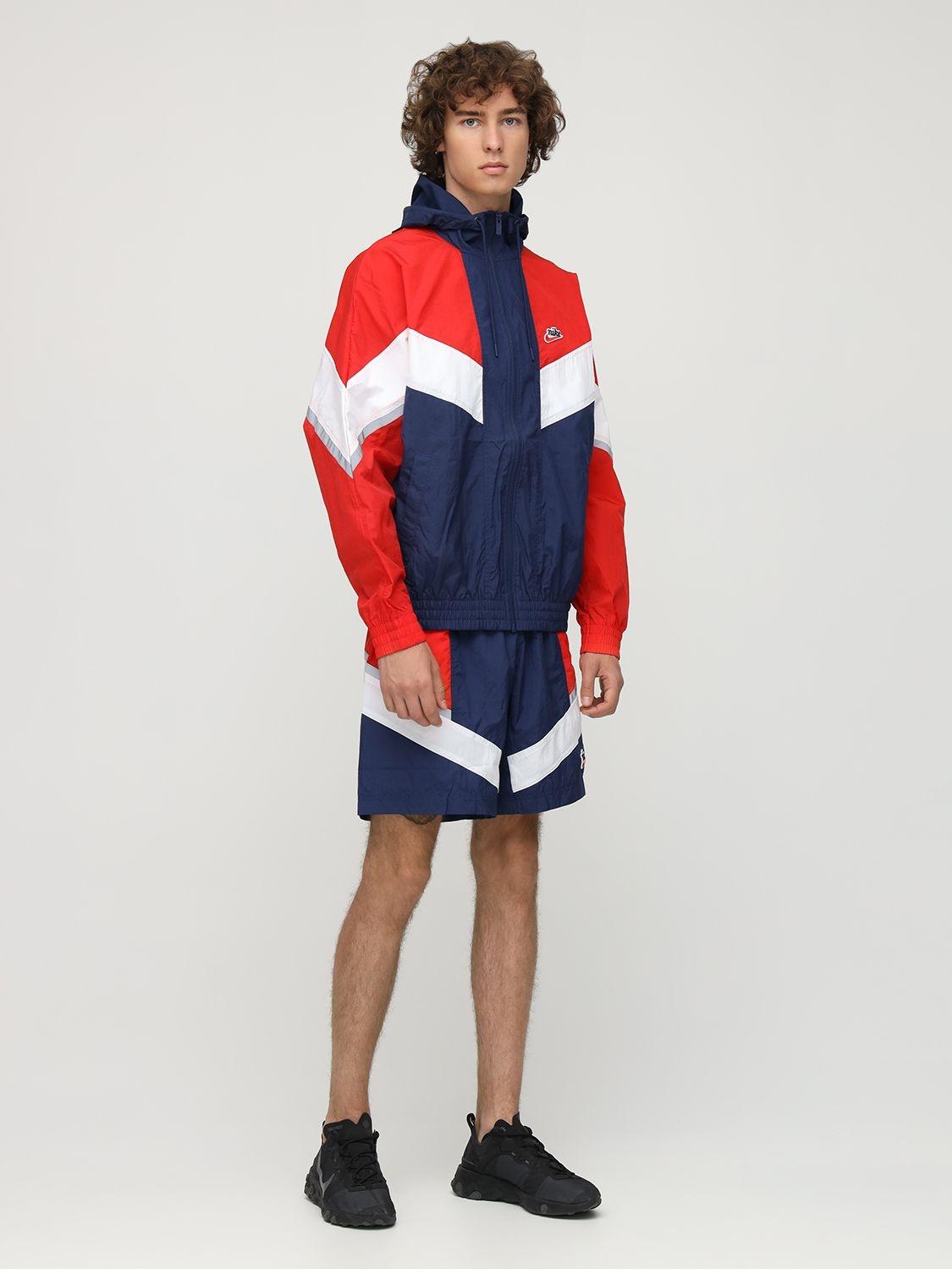 Nike NSW Heritage Windrunner Shorts Men, Midnight Navy University Red White | Graffitishop