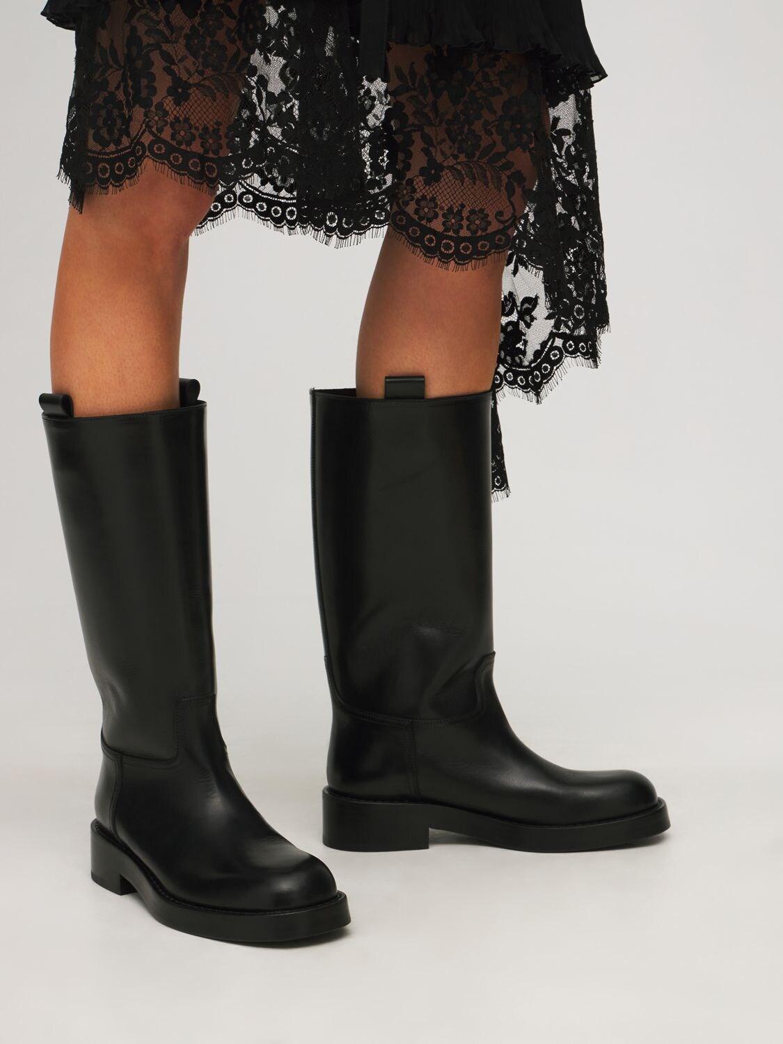 Ann Demeulemeester 25mm Stein Brushed Leather Boots in Black | Lyst
