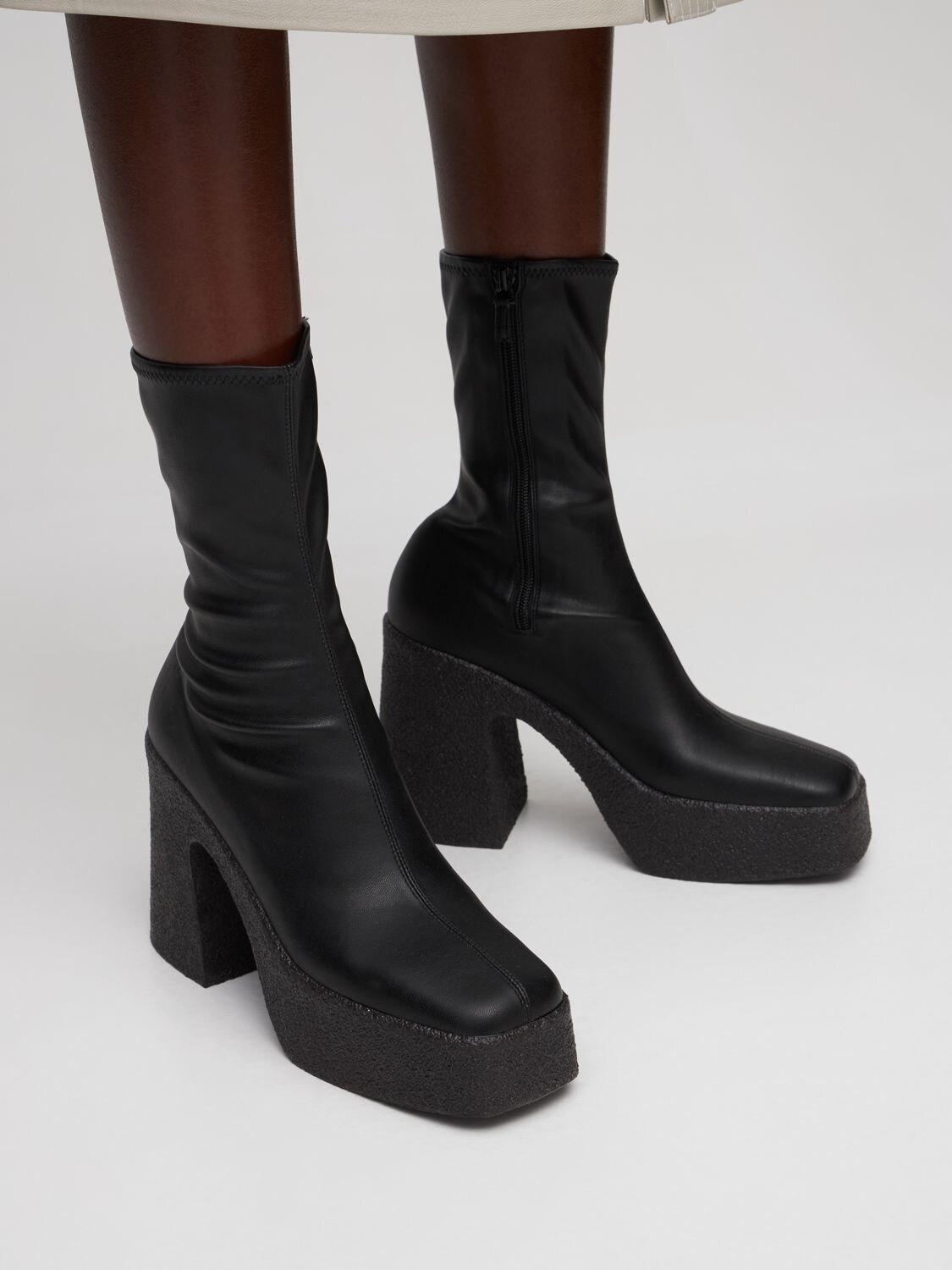 Stella McCartney 110mm Skyla Faux Leather Ankle Boots in Black | Lyst